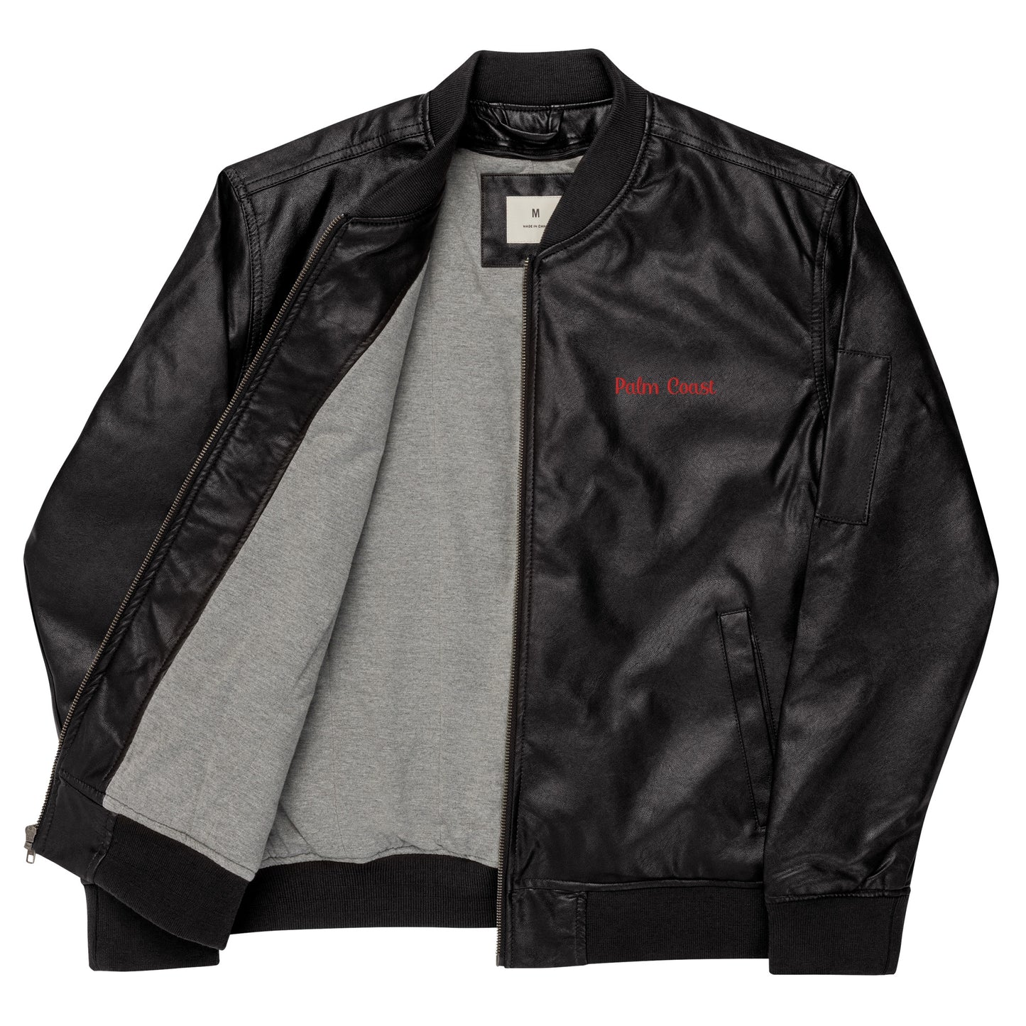 Palm Coast Classic Leather Bomber Jacket