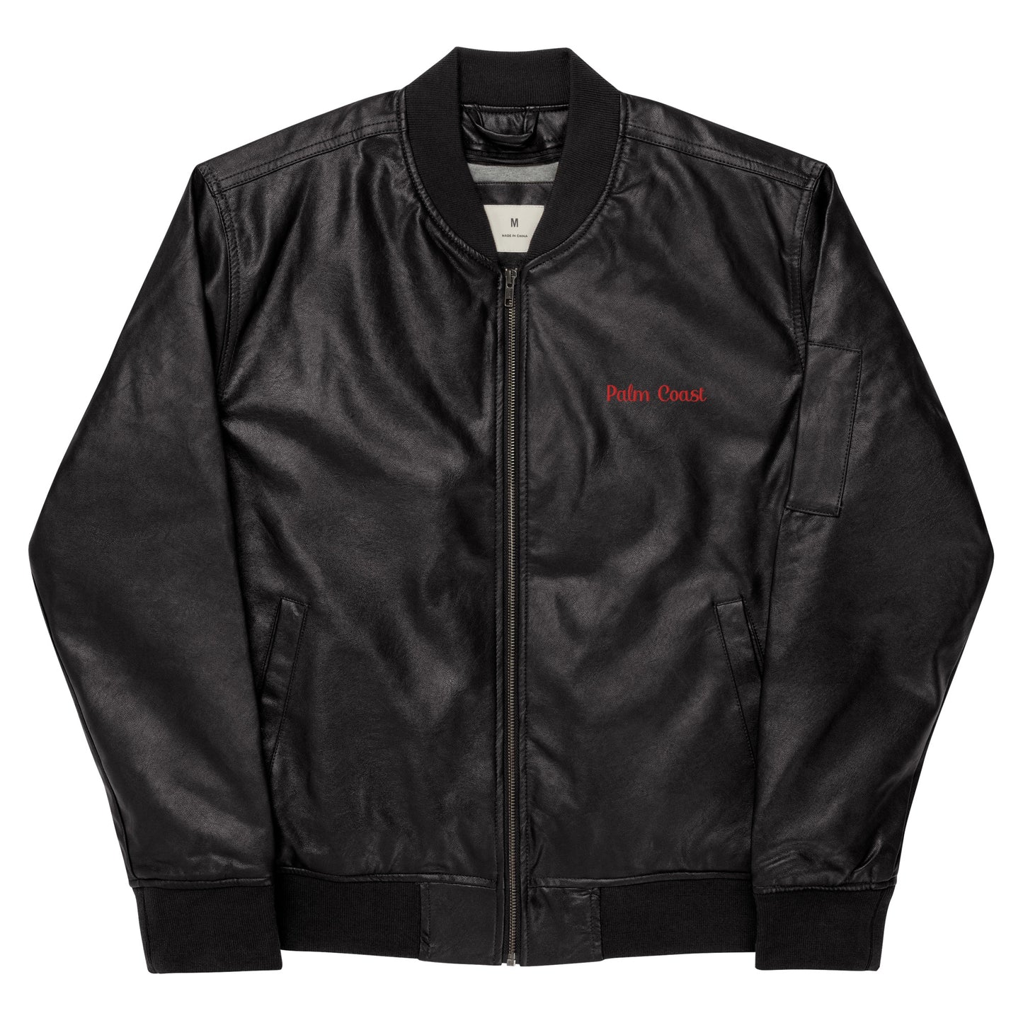 Palm Coast Classic Leather Bomber Jacket