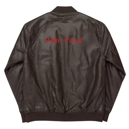 Palm Coast Classic Leather Bomber Jacket