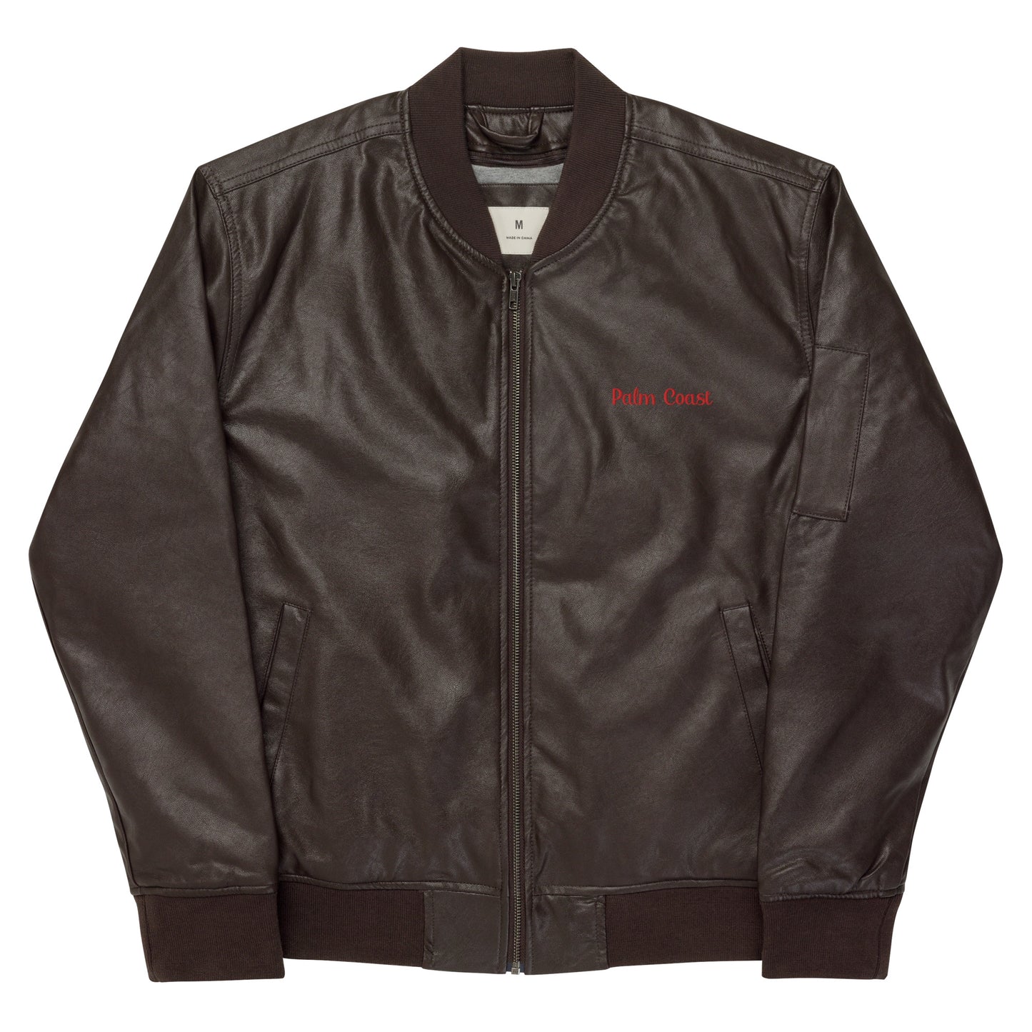 Palm Coast Classic Leather Bomber Jacket