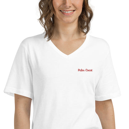 Palm Coast Classic White Short Sleeve V-Neck T-Shirt